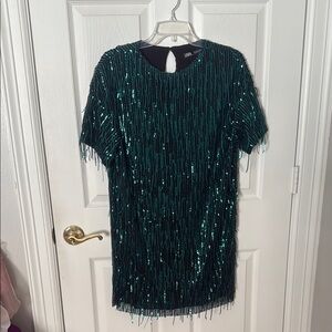 Zara Green Sequin Mini Dress